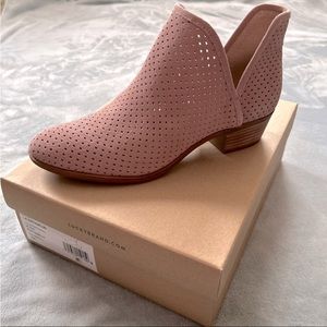 Lucky Brand Brooklin Perforated Suede Blush Bootie.